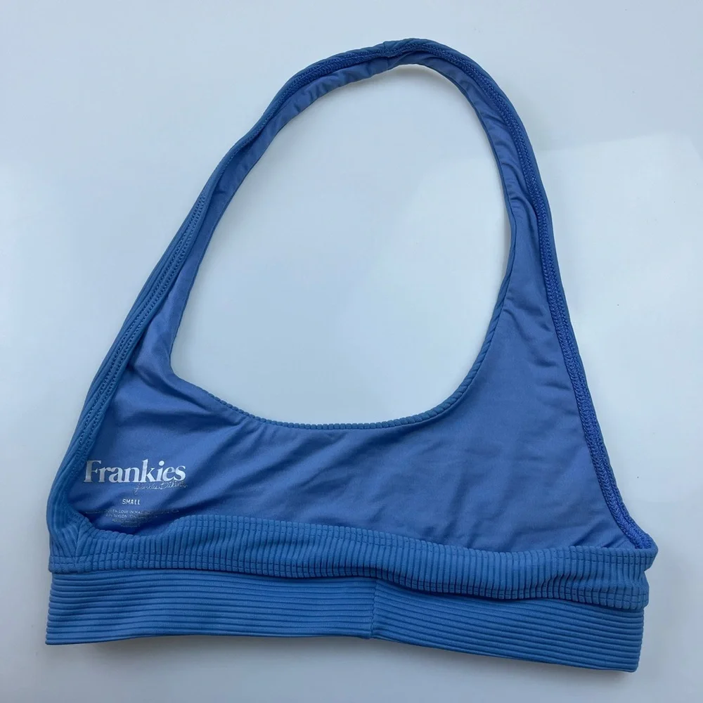 Frankies Bikinis Blue Stevie Halter Bikini Top - Picture 3 of 4